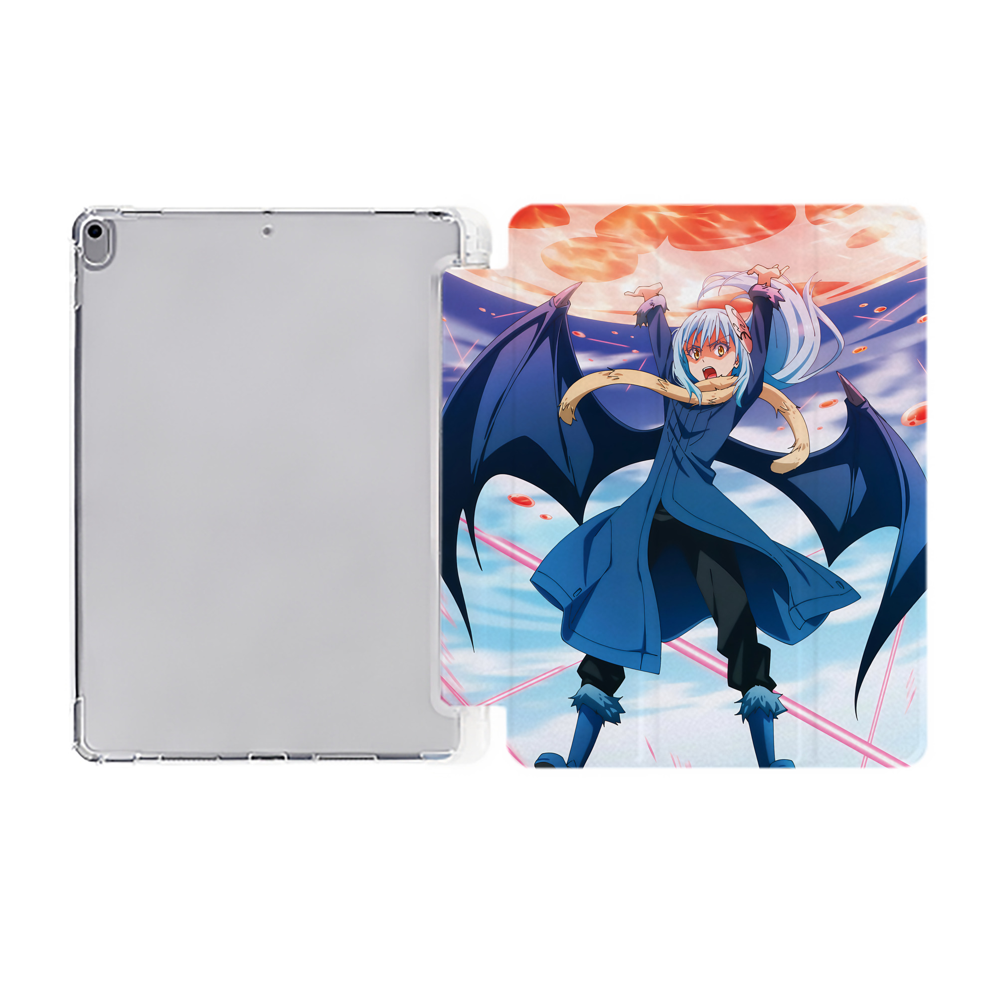 （画像用） 転スラ Regarding Reincarnated to Slime IPad ケース ペン収納付き 三つ折りスタンド PUレザー×シリコン 対応機種9.5/10.5/10.9インチ